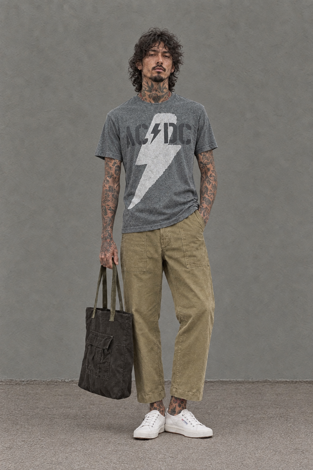 T-shirt ACDC Band Rock 80 Vintage - M -