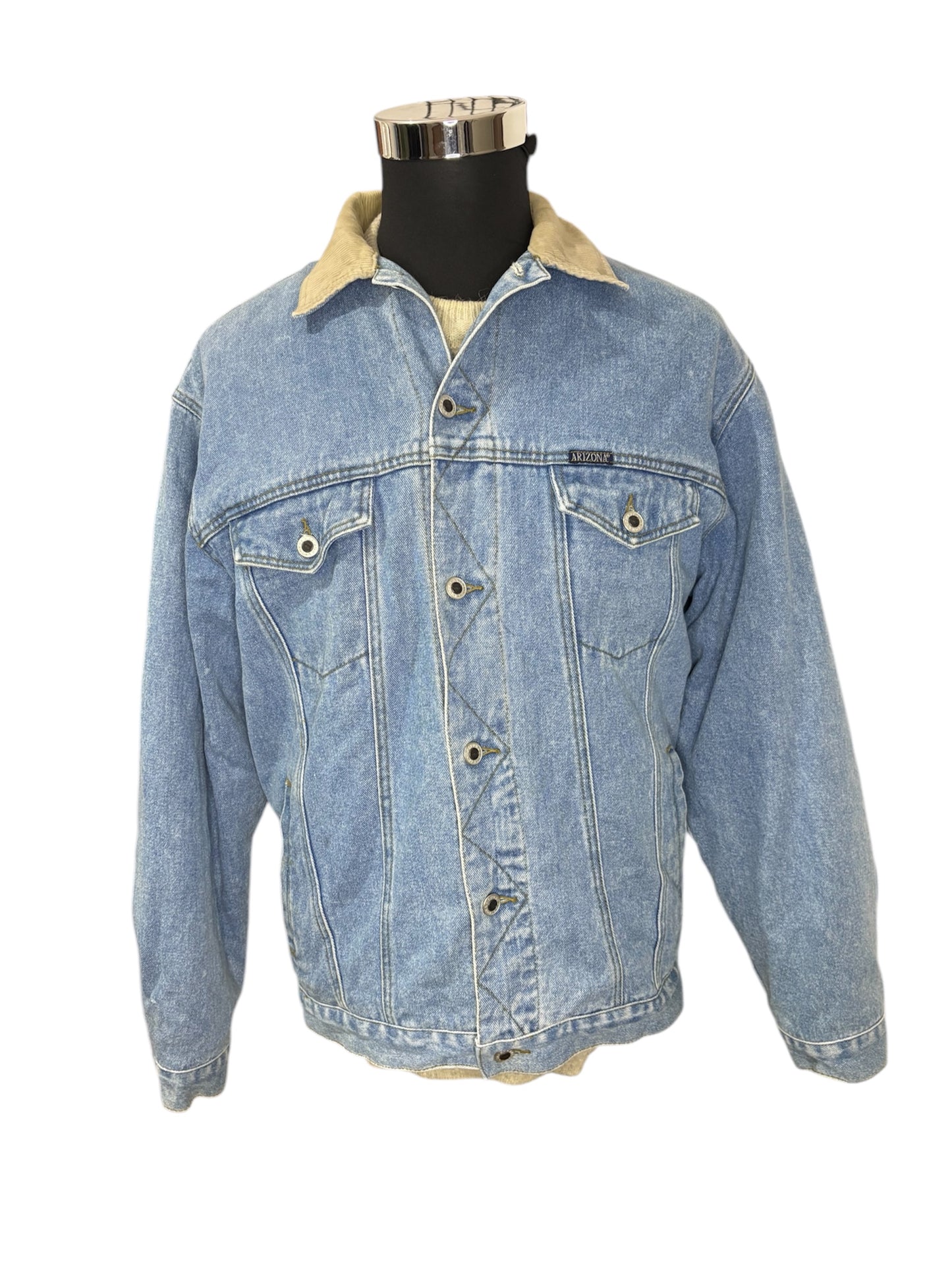 Giubbino Jeans Imbottito Con Colletto a Costine 80/90 -L-