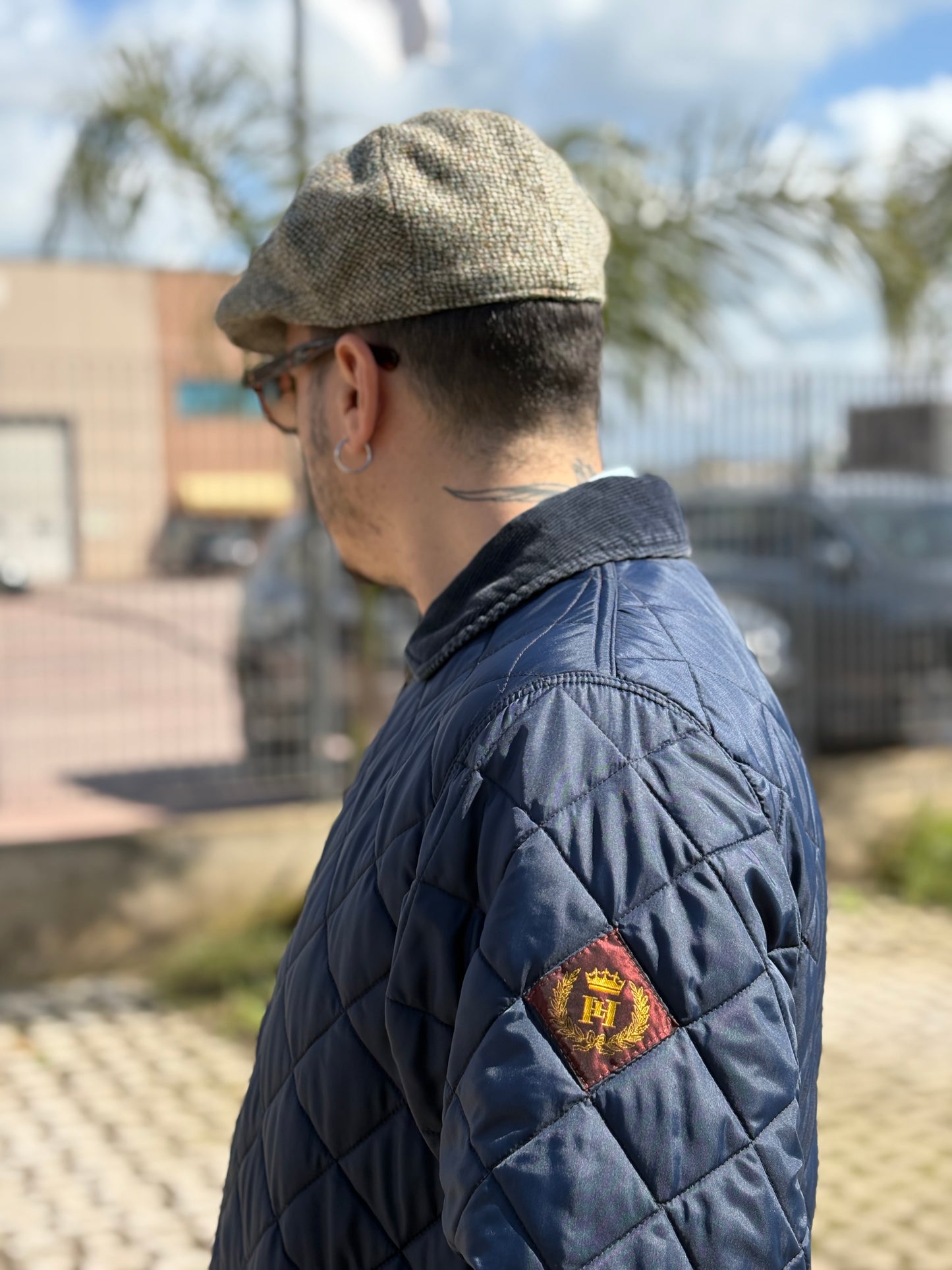 Giacca Trapuntata con Colletto a Costine in Velluto 80/90 -S-