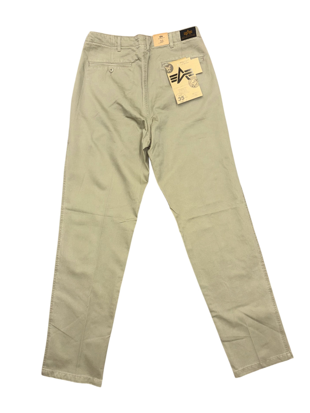 Pantaloni Chino Alpha Industries Beige W32 – Nuovi con Cartellino