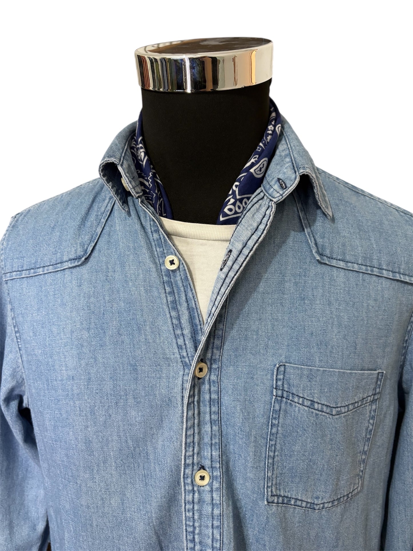 Camicia Jeans Western 80/90 Vintage - M-