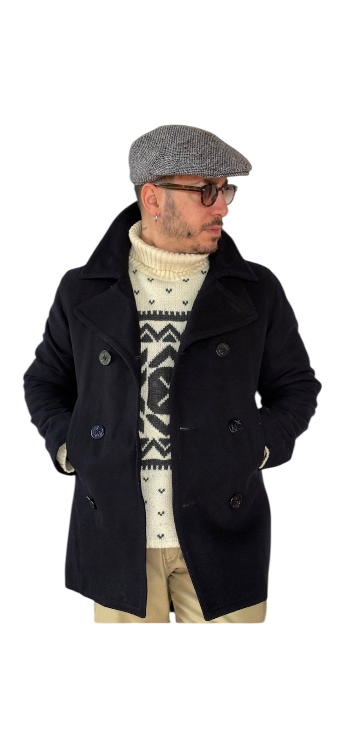Cappotto Pea Coat US Navy - L -