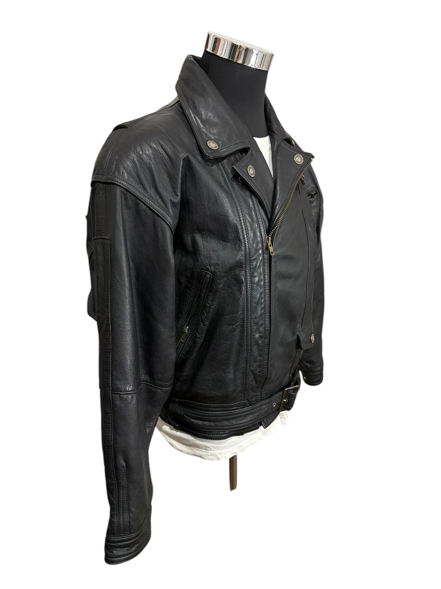 Giubbino Chiodo Pelle 80/90 Vintage -S/M-