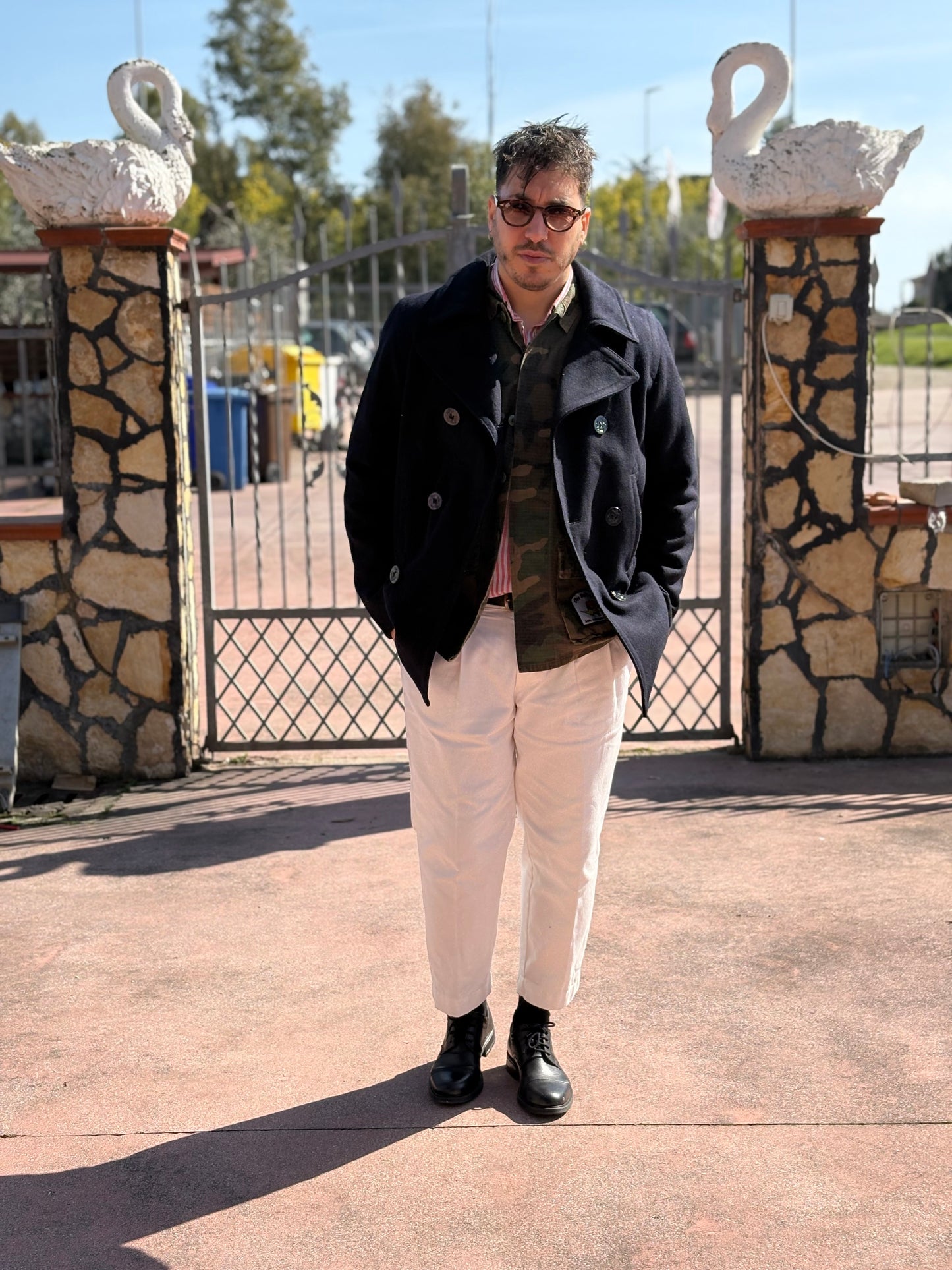 Cappotto Pea Coat U.S. Navy Marina Americana -M-