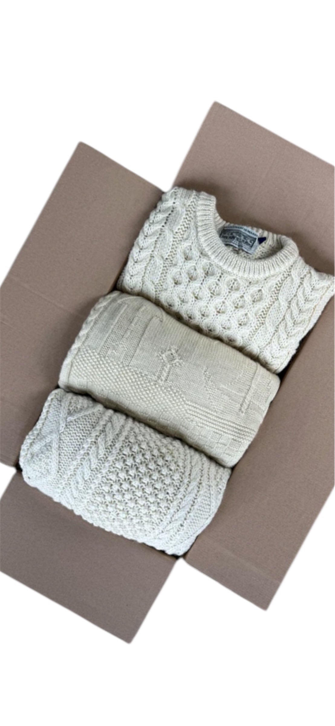 MAGLIONI FISHERMAN ARAN BOX - ORIGINALE VINTAGE