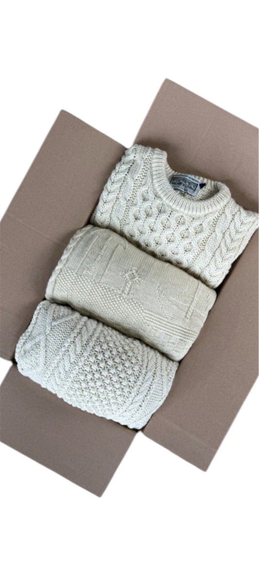 MAGLIONI FISHERMAN ARAN BOX - ORIGINALE VINTAGE