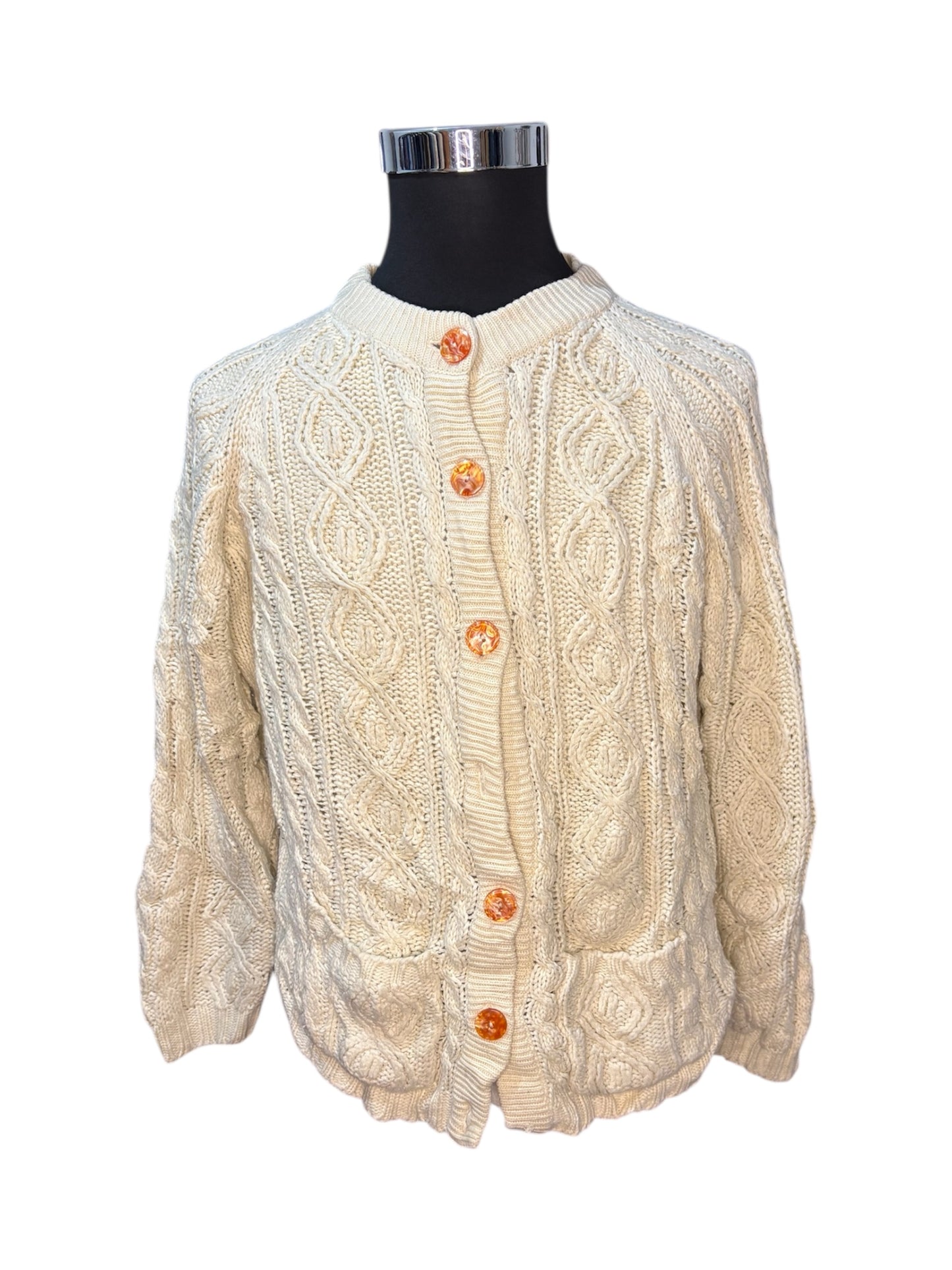 Cardigan in Lana Fisherman Aran - S -