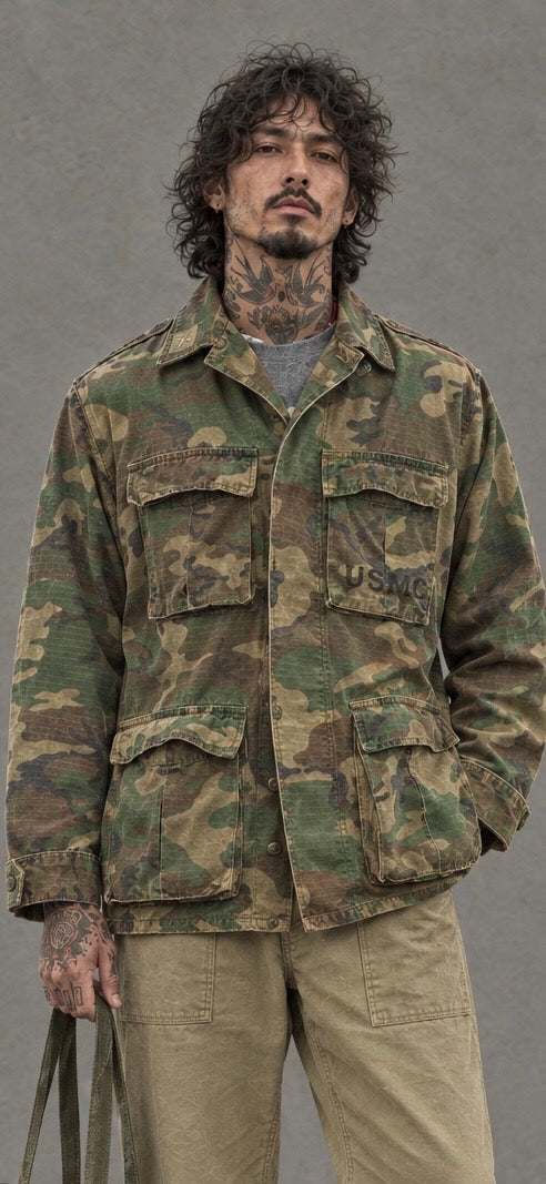 Tropical Jacket USMC ERDL Vietnam Era 70’s - M/L -