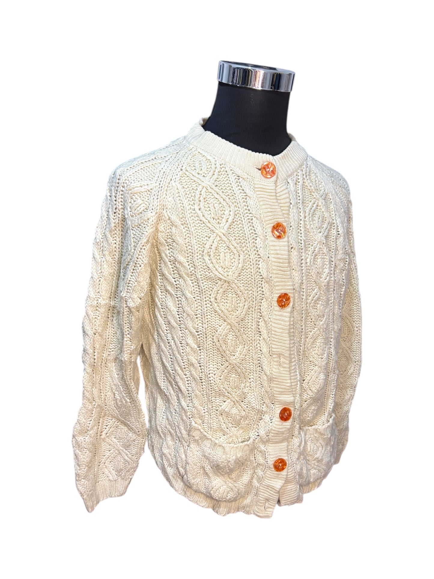 Cardigan in Lana Fisherman Aran - S -