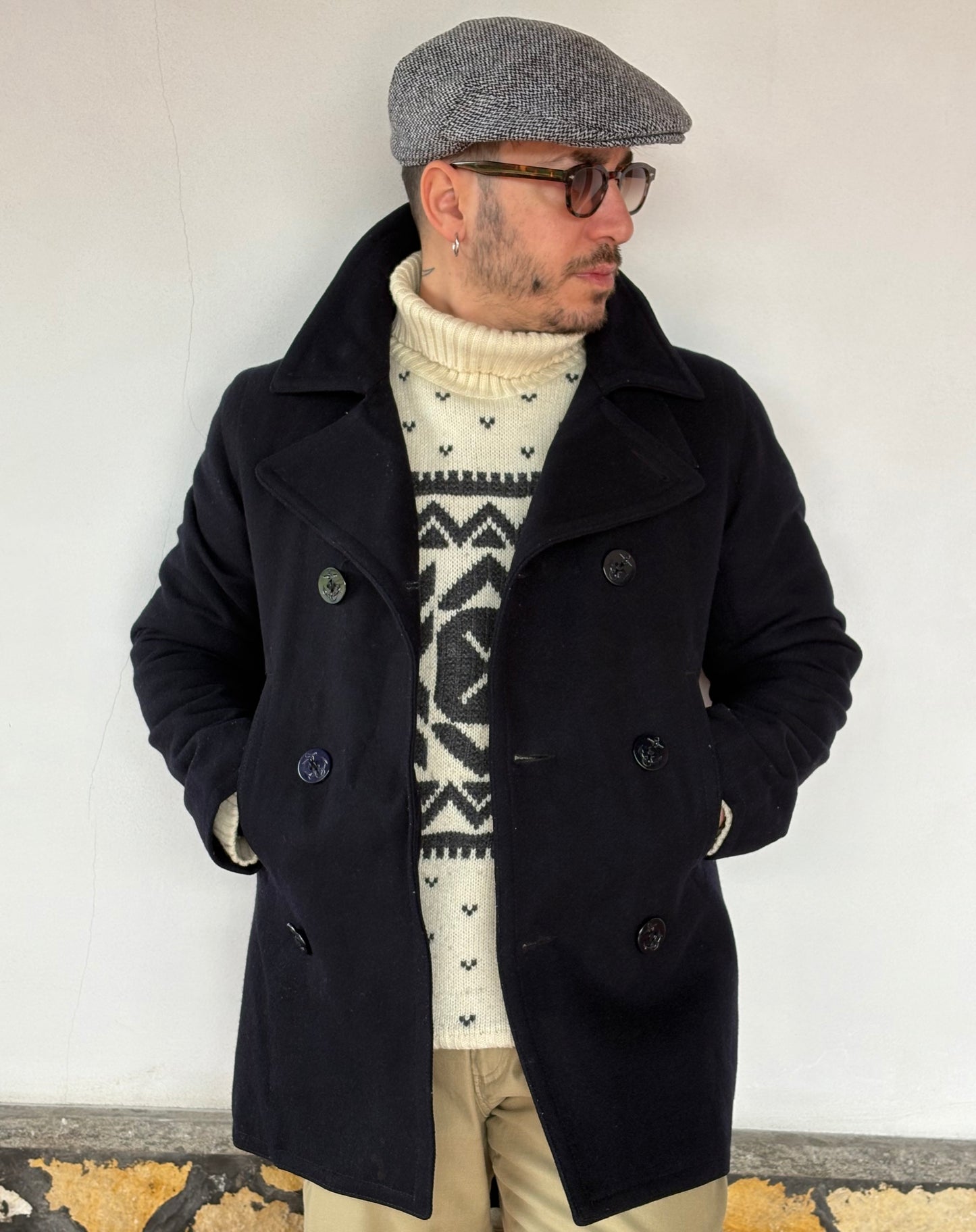 Cappotto Pea Coat U.S. Navy Marina Americana -M-