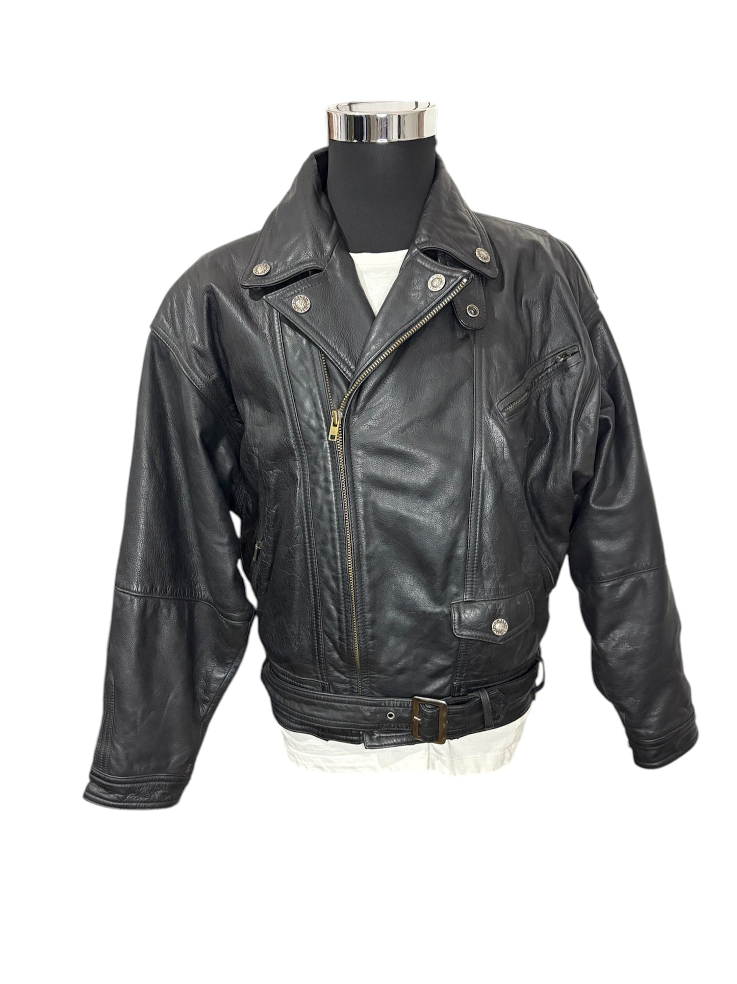 Giubbino Chiodo Pelle 80/90 Vintage -S/M-