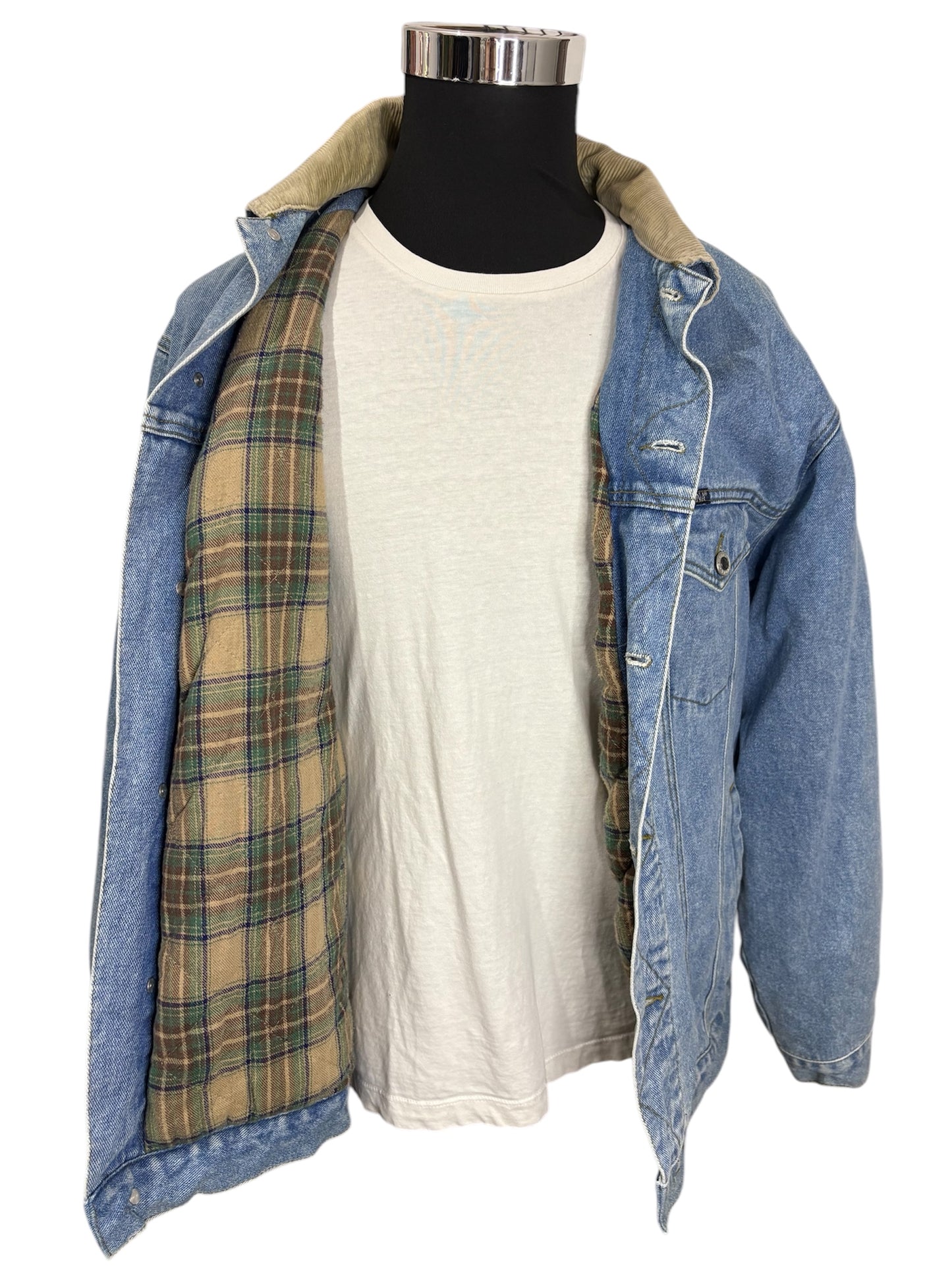 Giubbino Jeans Imbottito Con Colletto a Costine 80/90 -L-