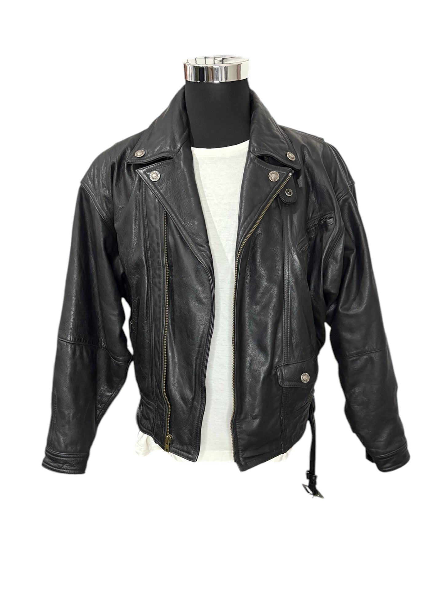 Giubbino Chiodo Pelle 80/90 Vintage -S/M-