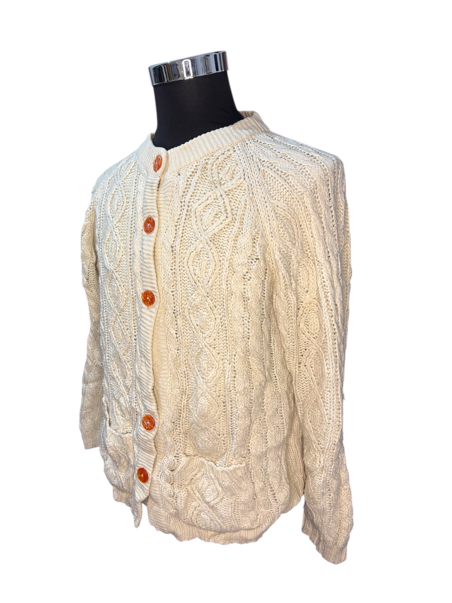 Cardigan in Lana Fisherman Aran - S -