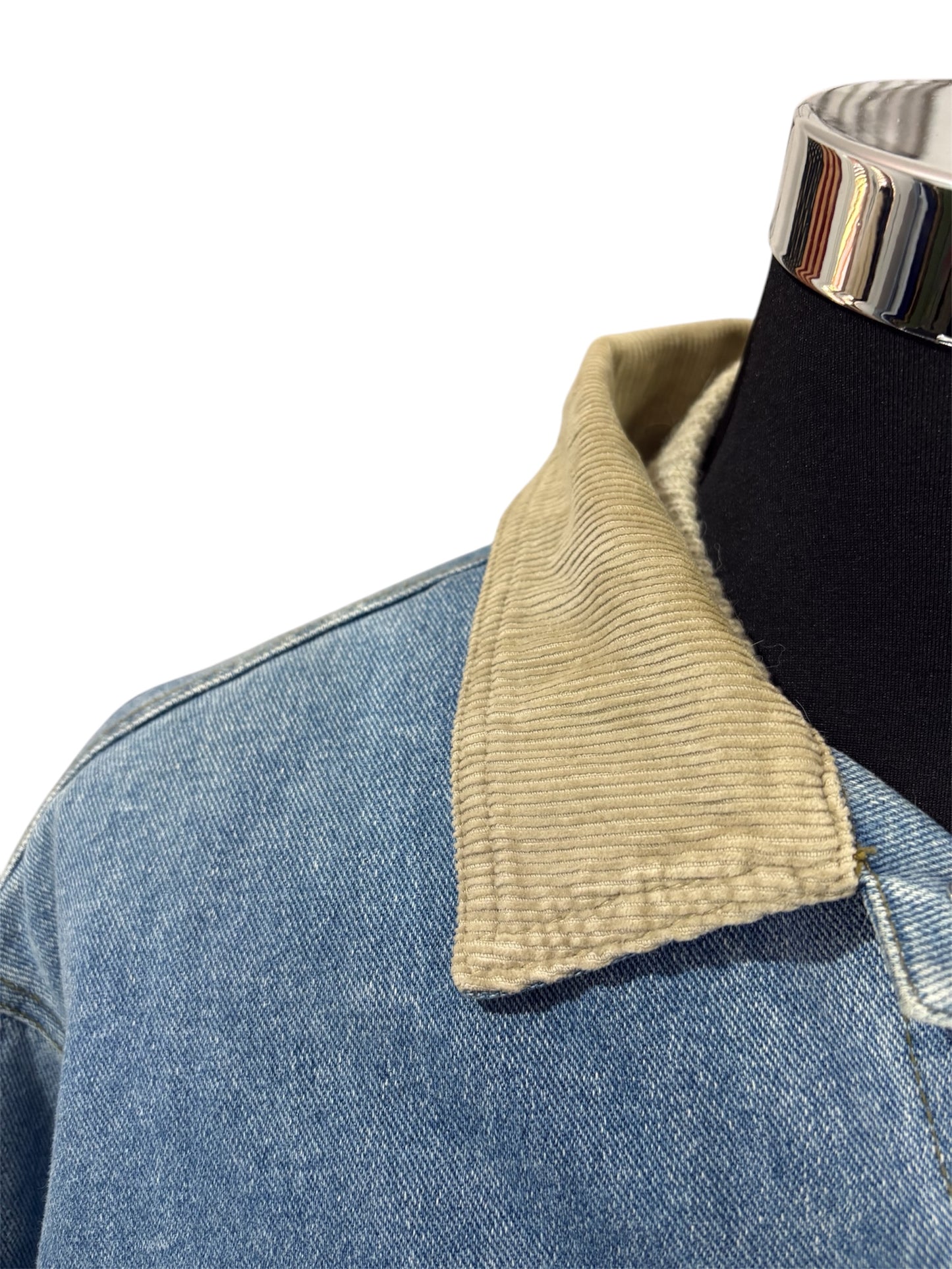 Giubbino Jeans Imbottito Con Colletto a Costine 80/90 -L-